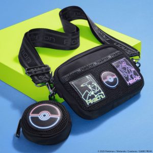 Pokémon Pikachu & Mewtwo Glow Nylon Sling Crossbody Bag with Coin Bag