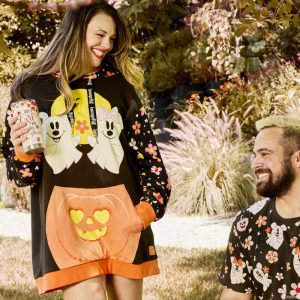 Mickey & Minnie Floral Ghost Glow Unisex Hoodie
