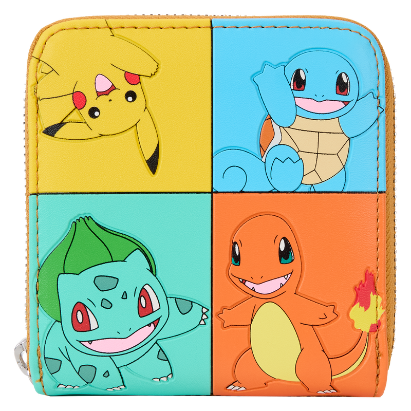 Pokémon Color Block Starters Zip Around Wallet
