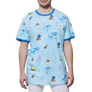 Finding Nemo 20th Anniversary Bubbles All-Over Print Unisex Ringer Tee 