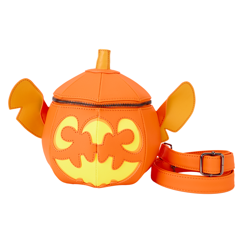 Stitch Pumpkin Head Figural Glow Crossbody Bag
