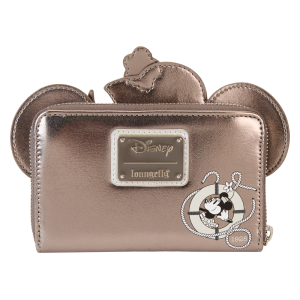 D23 Limited Edition Steamboat Willie Platinum Minnie Mouse Zip Around Wallet